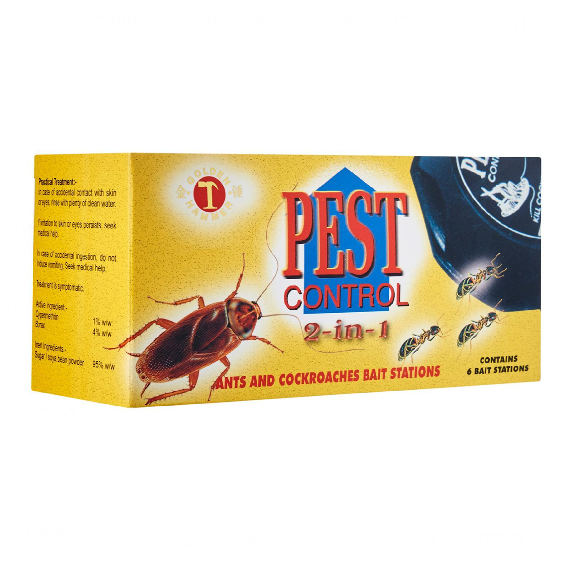 PEST CONTROL 2-IN-1 Ants & Cockroaches BAIT STATIONS 6PC/BOX